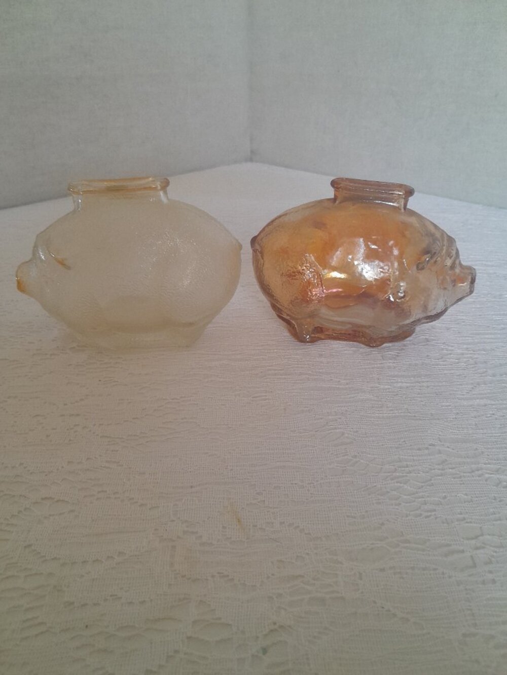 VTG Anchor Hocking Piggy Banks, Set of 2